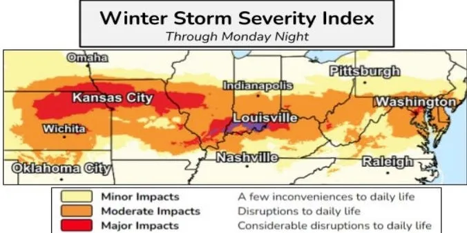 Severe Winter Storm Set to Hit Midwest and East, Advisories Issued