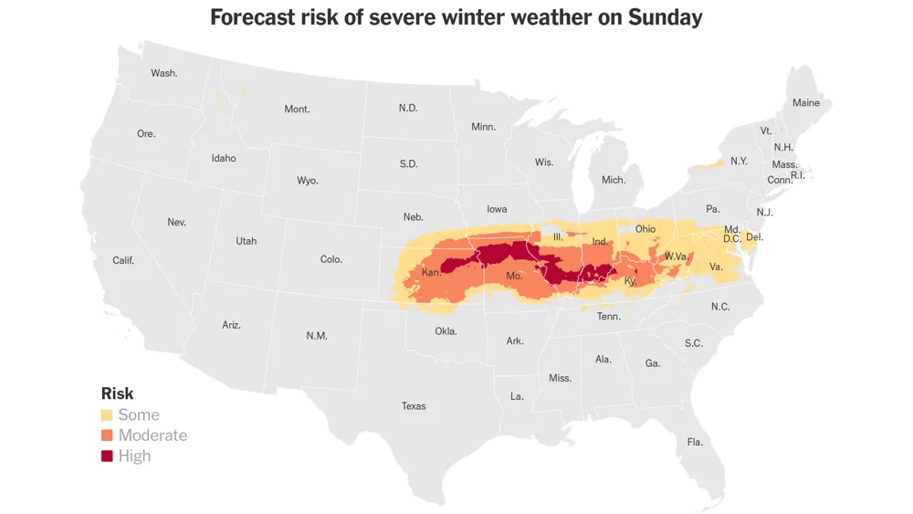 Severe Winter Storm Set to Impact Central U.S. with Hits of Snow and Ice