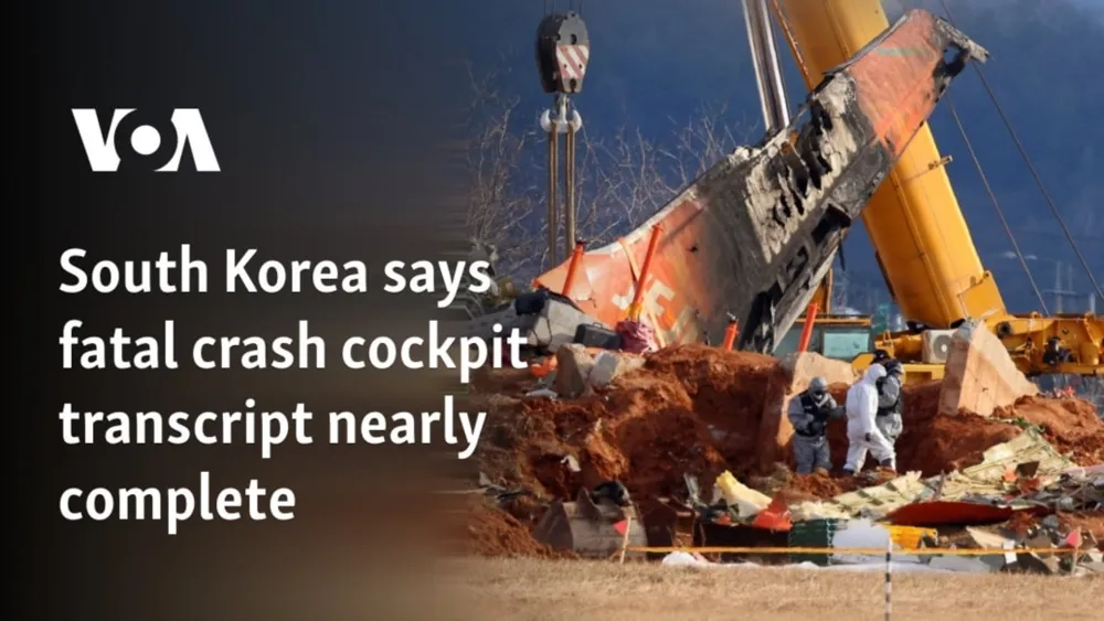 South Korea nearing completion of cockpit transcript from deadly Jeju Air crash