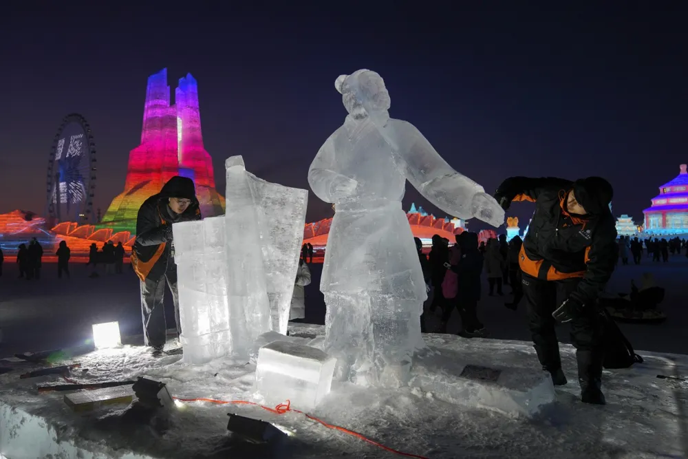 Spectacular Ice Sculptures and Fun Activities Shine at Harbin's Annual Winter Festival