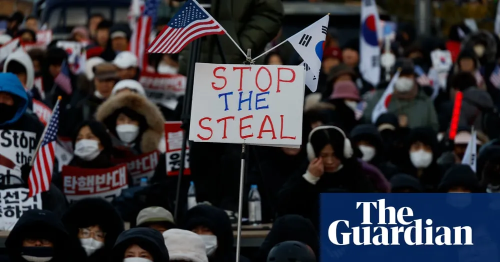 Supporters of Impeached South Korean President Yoon Suk Yeol Wave US Flags Amid Allegations of Election Fraud