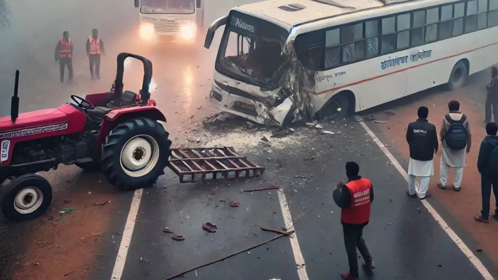 Ten Injured in Uttar Pradesh Bus Accident due to Heavy Fog