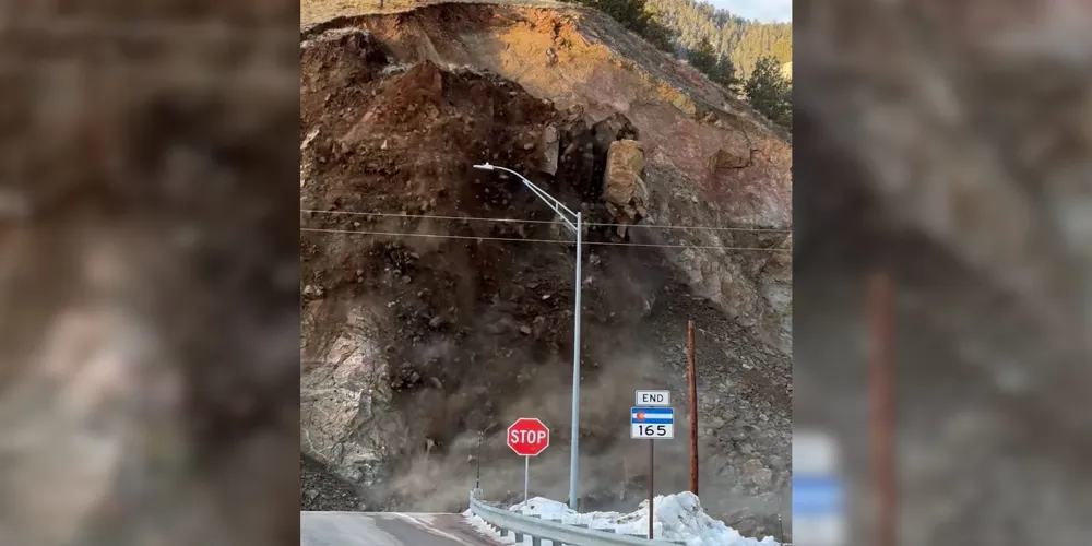 Terrifying rockslide in Colorado leads to highway closures, video captures the event