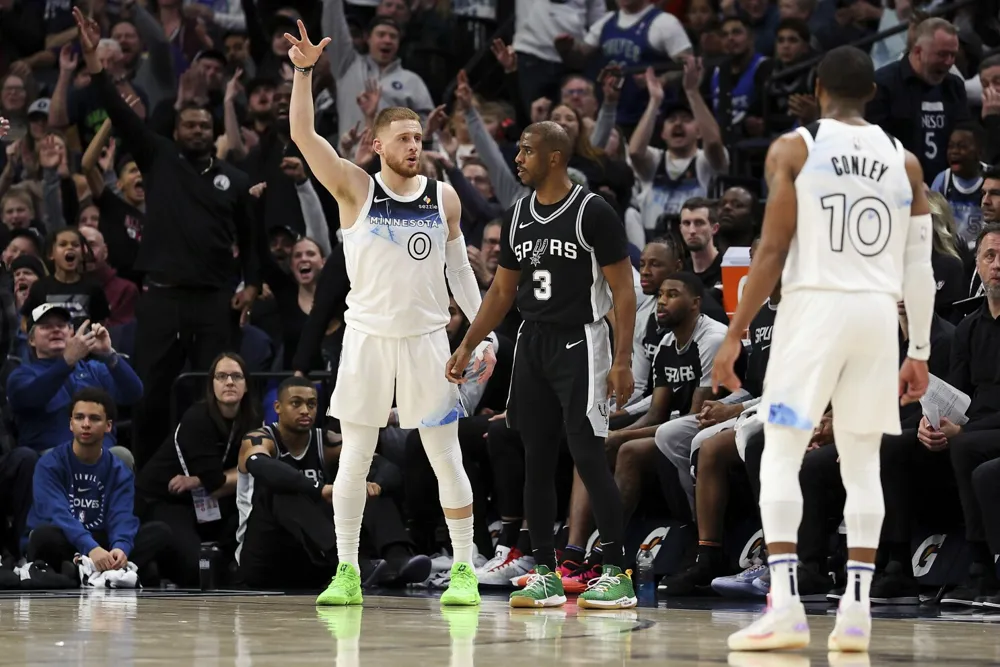 Timberwolves Edge Spurs 112-110 With DiVincenzo's 26-Point Performance