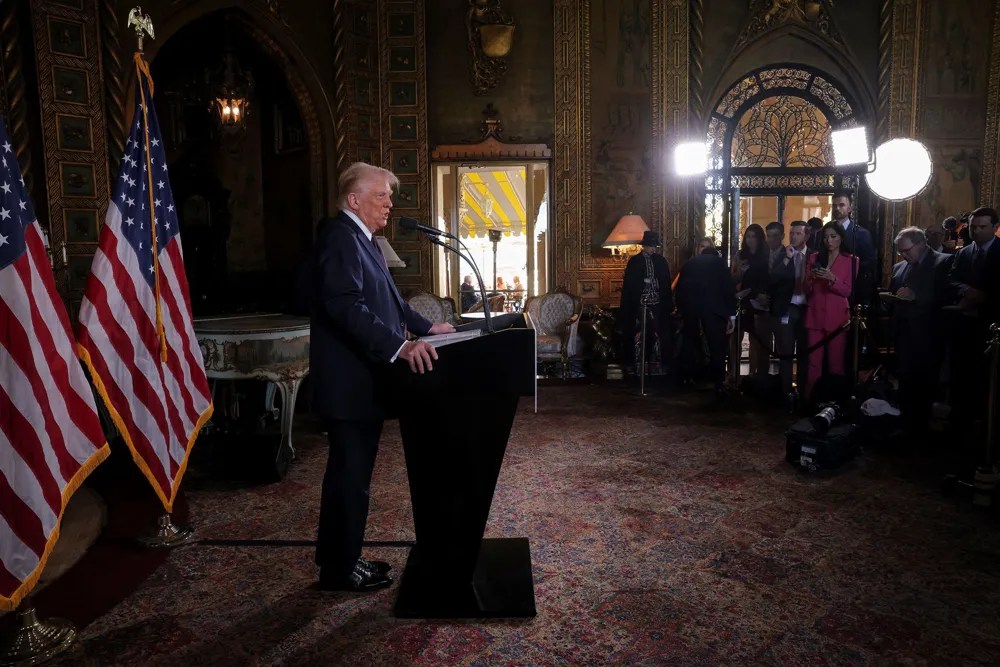 Trump advocates territorial expansion, military options in Mar-a-Lago press conference