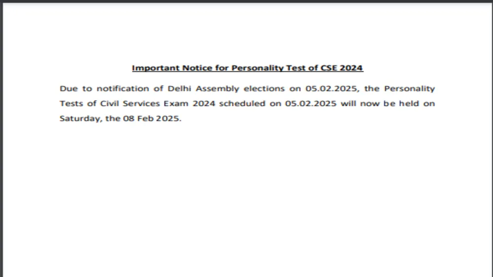 UPSC Reschedules 2024 Civil Services Personality Test Due to Delhi Elections