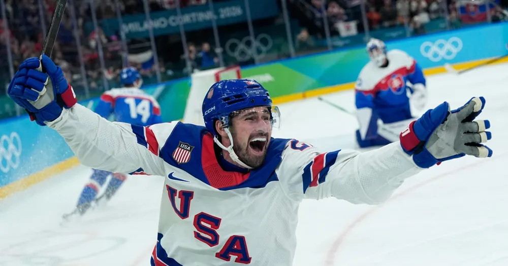 U.S. Men's Hockey Team Defeats Slovakia 6-2, Advancing to Gold Medal Match Against Canada