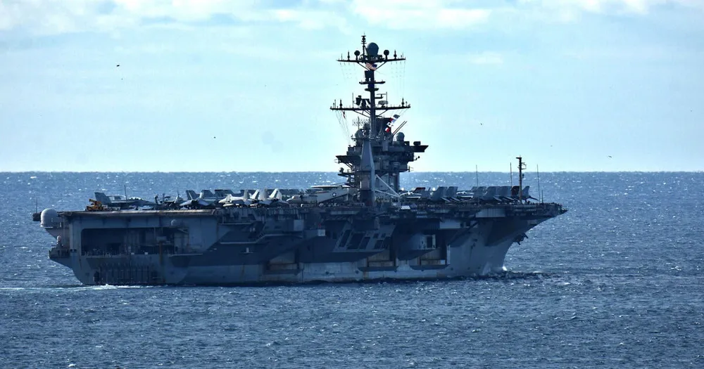 USS Harry S. Truman Aircraft Carrier Collides with Merchant Ship Near Egypt in Mediterranean Sea