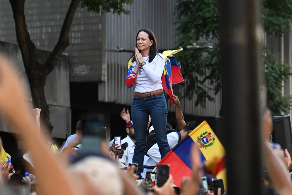 Venezuelan opposition leader Maria Corina Machado arrested during Caracas protest against Maduro's inauguration