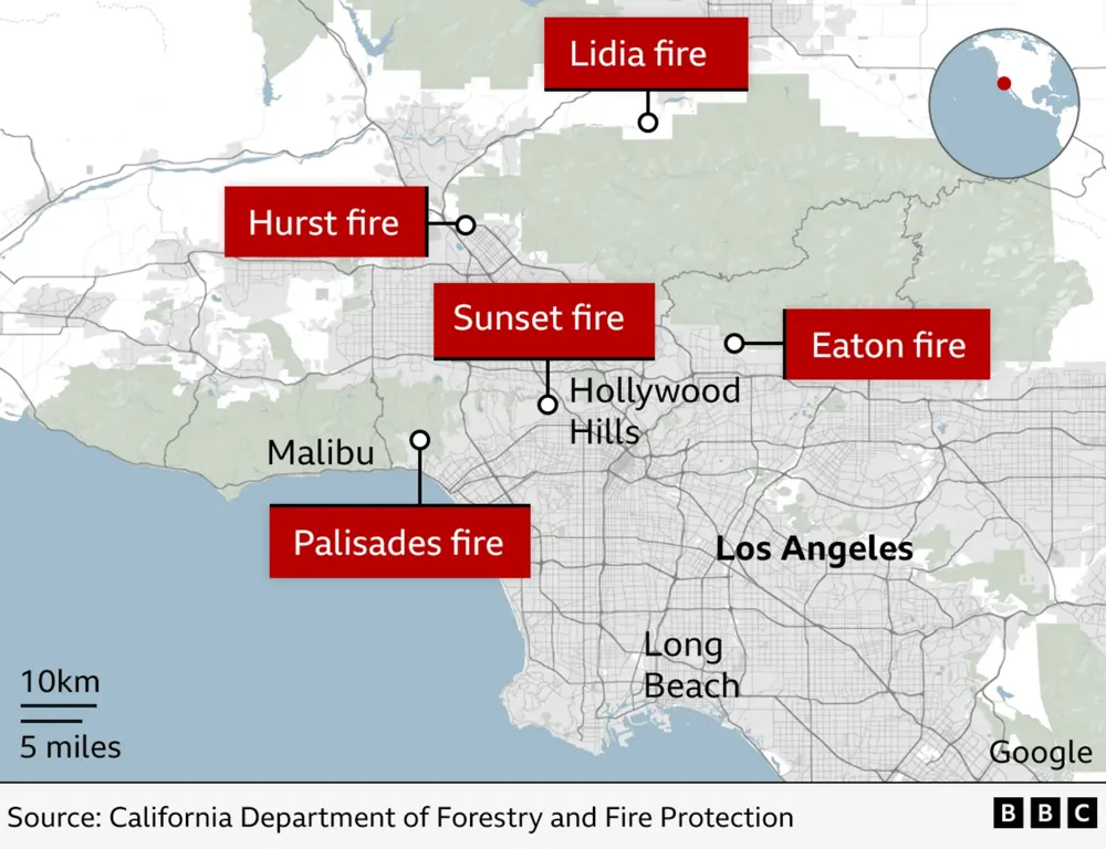 Wildfires Ravage Los Angeles: Five Dead, Thousands Displaced